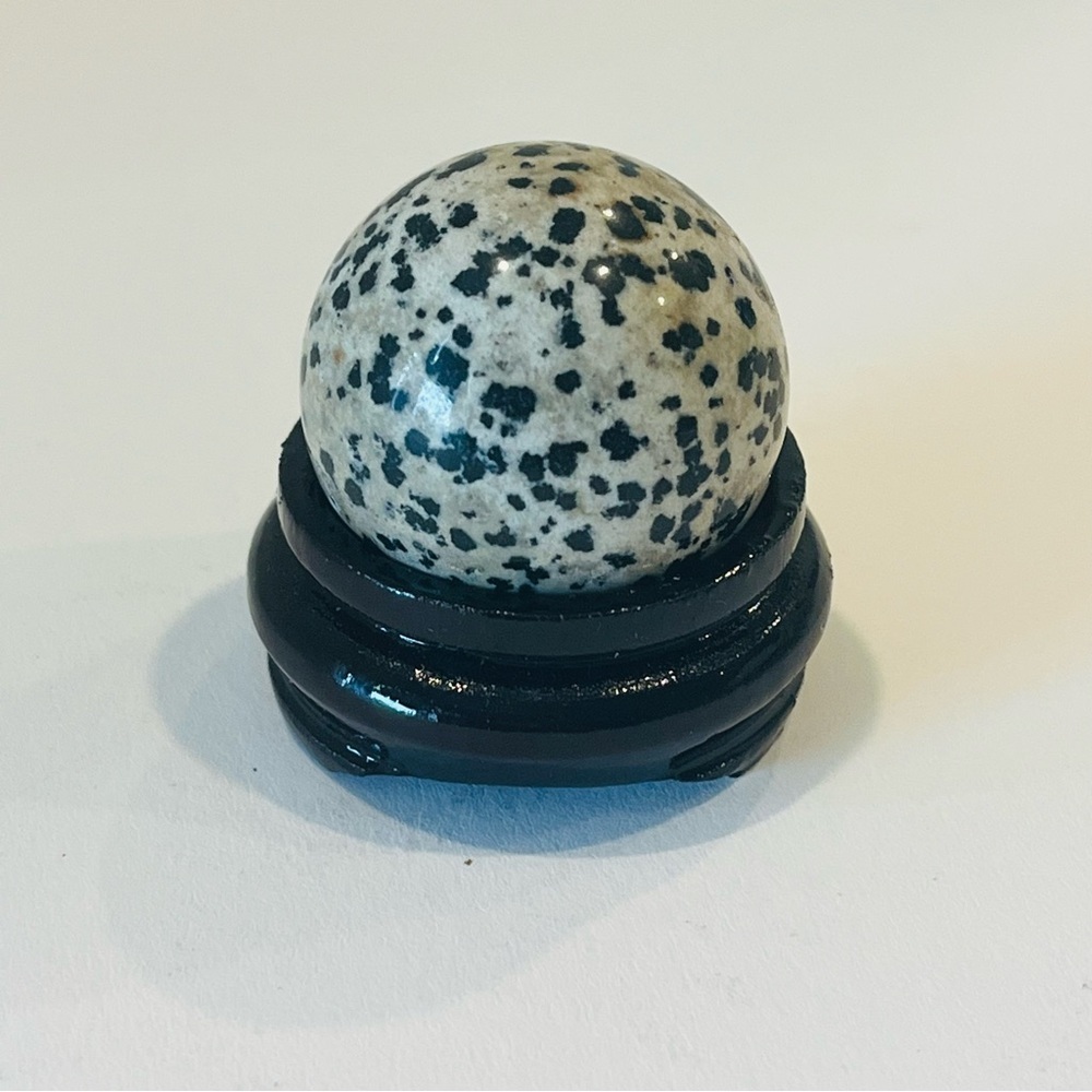 Dalmatian Jasper 1” Sphere with Stand - Picture 3 of 6